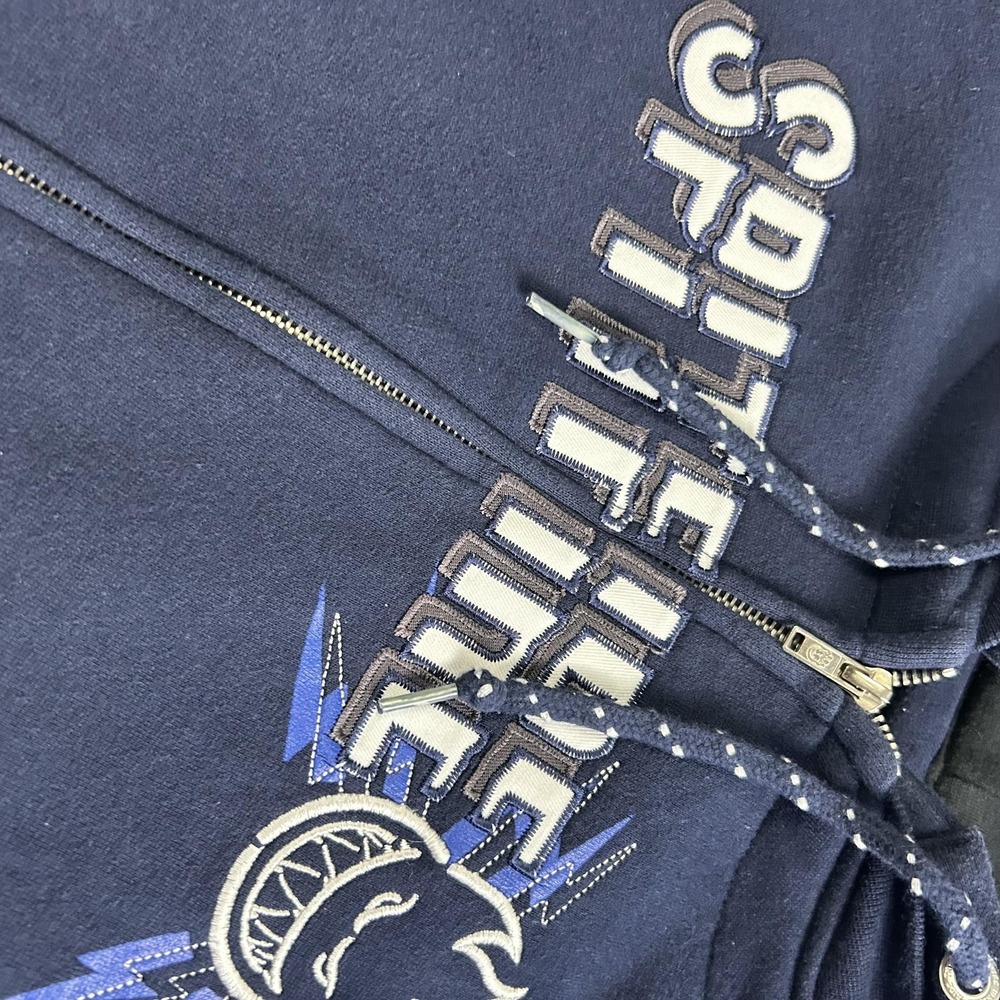 Spitfire Hoodie Mens Large Blue Full Zip Graphic Fleece Skateboard Sweatshirt - Picture 3 of 9